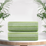 2 Pieces Bicolor Striped Hand Towel Set