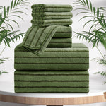 4/8 Pieces Bath Towels Set Bicolor bar Stripe Large Oversized Bath Sheet Soft Towel Set