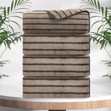4/8 Pieces Bath Towels Set Bicolor bar Stripe Large Oversized Bath Sheet Soft Towel Set