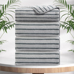 4/8 Pieces Bath Towels Set Bicolor bar Stripe Large Oversized Bath Sheet Soft Towel Set