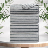 4/8 Pieces Bath Towels Set Bicolor bar Stripe Large Oversized Bath Sheet Soft Towel Set