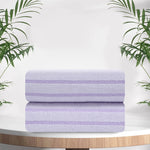 2 Pieces Bicolor Striped Hand Towel Set