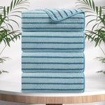 4/8 Pieces Bath Towels Set Bicolor bar Stripe Large Oversized Bath Sheet Soft Towel Set