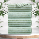4/8 Pieces Bath Towels Set Bicolor bar Stripe Large Oversized Bath Sheet Soft Towel Set