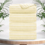 4/8 Pieces Bath Towels Set Bicolor bar Stripe Large Oversized Bath Sheet Soft Towel Set