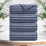 4/8 Pieces Bath Towels Set Bicolor bar Stripe Large Oversized Bath Sheet Soft Towel Set