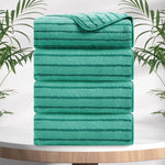 4/8 Pieces Bath Towels Set Bicolor bar Stripe Large Oversized Bath Sheet Soft Towel Set