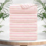 4/8 Pieces Bath Towels Set Bicolor bar Stripe Large Oversized Bath Sheet Soft Towel Set