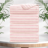 4/8 Pieces Bath Towels Set Bicolor bar Stripe Large Oversized Bath Sheet Soft Towel Set