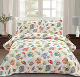 Ocean Quilts Set Twin/Queen/King Size Bedspread Soft Microfiber Coverlet