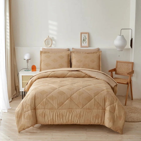 Comforter Set 7 Pieces Yellow Patchwork Bedding Set