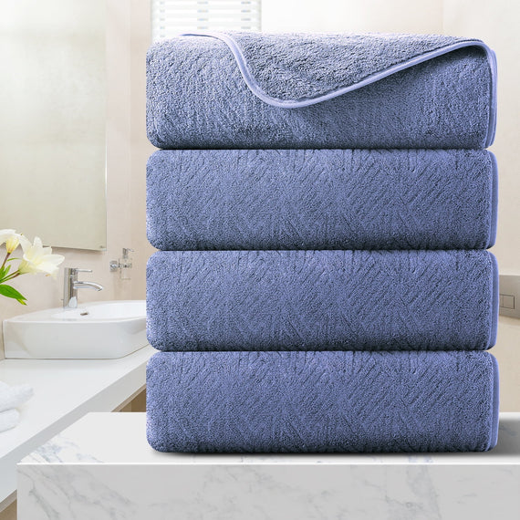 Green Essen 4 Pack Oversized Bath Towel Sets 35"x 70"Highly Absorbent Quick Dry Bath Sheets 600 GSM Extra Large Bath Towels Clearance Soft Shower Towels for Bathroom Spa Hotel Gym Pet