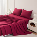 Beartech Polyester Bed Sheets Set 4 Piece King Size Sheet Set, Soft & Lightweight And Breathable Bedding Set, Fitted Sheet, Flat Sheet & 2 Pillowcases