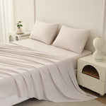 Beartech Polyester Bed Sheets Set 4 Piece King Size Sheet Set, Soft & Lightweight And Breathable Bedding Set, Fitted Sheet, Flat Sheet & 2 Pillowcases