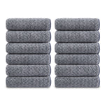 Green Essen 12-Pack Washcloths Set, 13"x13" Luxurious Dish Towels Ultra Soft Face Towels Quick Dry Kitchen Towel Bundle Absorbent Wash Cloths