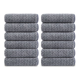 Green Essen 12-Pack Washcloths Set, 13"x13" Luxurious Dish Towels Ultra Soft Face Towels Quick Dry Kitchen Towel Bundle Absorbent Wash Cloths