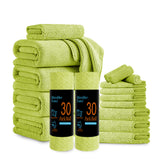 Jessy Home 18 Piece Light Purple Towel Set Include 4 Bath Towels,4 Hand Towels,4 Fingertip Towels,4 Washcloths,2 Rolls Cleaning Towels,Soft Microfiber Highly Absorbent Towel Set for Bathroom