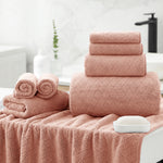 Kebury 8 Piece Bath Towel Set, 2 Oversize Bath Towels, 2 Hand Towels, 4 Washclothes, Ultra Soft Towel Quick Dry Highly Absorbent Shower Bathroom Towels Family Hotel Towels Set Collection