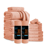 Jessy Home 18 Piece Light Purple Towel Set Include 4 Bath Towels,4 Hand Towels,4 Fingertip Towels,4 Washcloths,2 Rolls Cleaning Towels,Soft Microfiber Highly Absorbent Towel Set for Bathroom