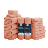 Jessy Home 18 Piece Light Purple Towel Set Include 4 Bath Towels,4 Hand Towels,4 Fingertip Towels,4 Washcloths,2 Rolls Cleaning Towels,Soft Microfiber Highly Absorbent Towel Set for Bathroom