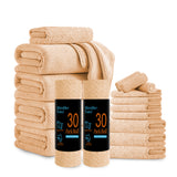 Jessy Home 18 Piece Light Purple Towel Set Include 4 Bath Towels,4 Hand Towels,4 Fingertip Towels,4 Washcloths,2 Rolls Cleaning Towels,Soft Microfiber Highly Absorbent Towel Set for Bathroom