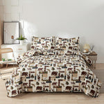 Quilts Set  3 Piece Bear Deer Bedspread Coverlet Set
