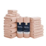 Jessy Home 18 Piece Light Purple Towel Set Include 4 Bath Towels,4 Hand Towels,4 Fingertip Towels,4 Washcloths,2 Rolls Cleaning Towels,Soft Microfiber Highly Absorbent Towel Set for Bathroom