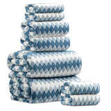 Beartech 8 Piece Microfiber Bath Towel Set 2 Oversized Bath Sheet,2 Hand Towels and 4 Washcloths