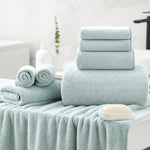 Kebury 8 Piece Bath Towel Set, 2 Oversize Bath Towels, 2 Hand Towels, 4 Washclothes, Ultra Soft Towel Quick Dry Highly Absorbent Shower Bathroom Towels Family Hotel Towels Set Collection