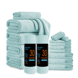 Jessy Home 18 Piece Light Purple Towel Set Include 4 Bath Towels,4 Hand Towels,4 Fingertip Towels,4 Washcloths,2 Rolls Cleaning Towels,Soft Microfiber Highly Absorbent Towel Set for Bathroom
