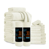 Jessy Home 18 Piece Light Purple Towel Set Include 4 Bath Towels,4 Hand Towels,4 Fingertip Towels,4 Washcloths,2 Rolls Cleaning Towels,Soft Microfiber Highly Absorbent Towel Set for Bathroom