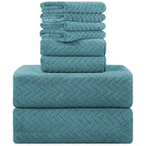 Beartech 8 Piece Microfiber Bath Towel Set 2 Oversized Bath Sheet,2 Hand Towels and 4 Washcloths