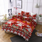 Christmas Quilts Set Twin/Queen/King Size Quilt Microfiber Bedspread Coverlet Set