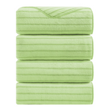 4/8 Pieces Bath Towels Set Bicolor bar Stripe Large Oversized Bath Sheet Soft Towel Set