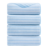 4/8 Pieces Bath Towels Set Bicolor bar Stripe Large Oversized Bath Sheet Soft Towel Set