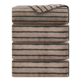 4/8 Pieces Bath Towels Set Bicolor bar Stripe Large Oversized Bath Sheet Soft Towel Set