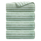 4/8 Pieces Bath Towels Set Bicolor bar Stripe Large Oversized Bath Sheet Soft Towel Set