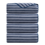 4/8 Pieces Bath Towels Set Bicolor bar Stripe Large Oversized Bath Sheet Soft Towel Set