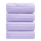 4/8 Pieces Bath Towels Set Bicolor bar Stripe Large Oversized Bath Sheet Soft Towel Set
