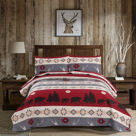 Jessy Home Twin Size Quilt Set Lightweight Bedspread Coverlet Rustic Bed Cover Microfiber Bed Set