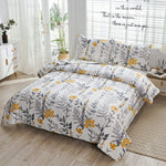 Jessy Home Twin/Queen/King Quilt Set Yellow Floral Reversible Microfiber Bedspread