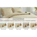 Jessy Home Twin Size Quilts Beige Lightweight Microfiber Floral Bedspread Coverlet Set