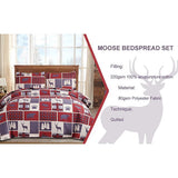 Jessy Home Plaid Quilt King Rustic Cabin Bedspread Coverlet Set Polyester Red Bedding