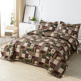Jessy Home Bedding Cover Queen Size Microfiber Reversible Quilt Set Deer Bear 3 Piece Bed in a Bag Set