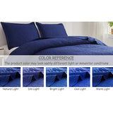 Jessy Home Twin Size Quilts Navy Lightweight Microfiber Bedspread Coverlet Set