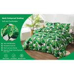 Jessy Home Queen/Full Bedspread Green Bedding Microfiber Reversible Coverlet Leaves Quilt