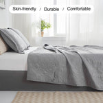 Jessy Home Twin Size Quilts Gray Lightweight Microfiber Floral Bedspread Coverlet Set