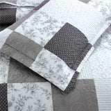 Quilt Set King Floral Bedspread Coverlet Plaid Patchwork Quilt Bedding Morden Lightweight Bedspread Reversible Home Quilts Grey Paisley Floral Quilt Bedspread Black White Plaid Quilt