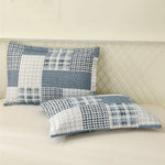 Blue White Plaid Quilts Queen/Full Size Lightweight Patchwork Quilt Summer Soft Breathable Check Bedspread Gingham Bedding Checker Pattern Coverlet Bed Cover Set Geometric Home Decor