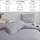 Jessy Home Twin Size Light Gray Quilt Set Microfiber Floral Bedspread Coverlet